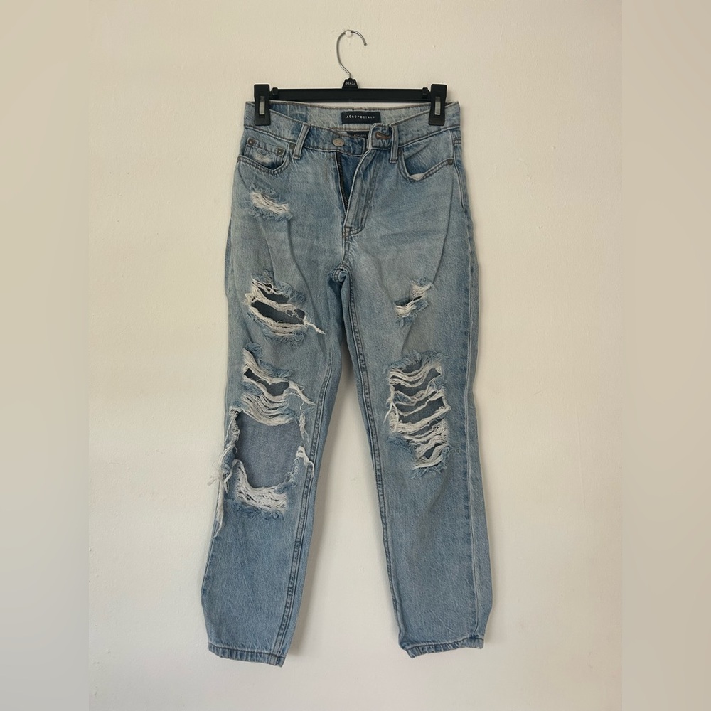 Aeropostale distressed mom jeans